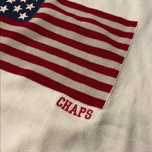 Chaps Ralph Lauren American Flag USA Sweater Crew Cream new Mens Size XXL - Picture 3 of 12